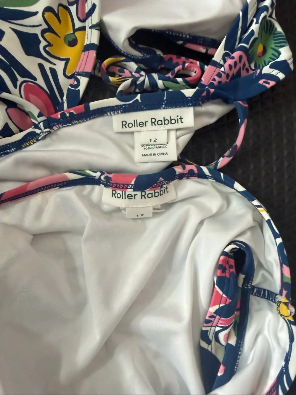 Roller Rabbit Kids Floral Bikini in Navy, Pink, Yellow & Green